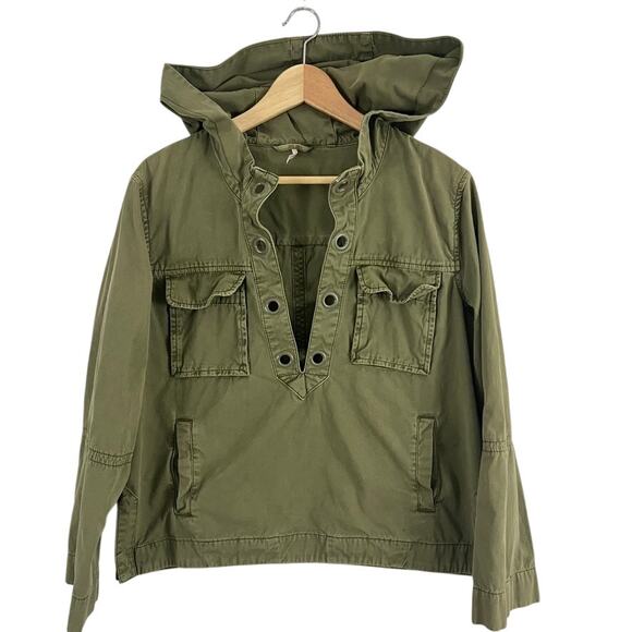 Free People Safari Pull Over Jacket Green Women Size XS Oversized - Picture 1 of 8
